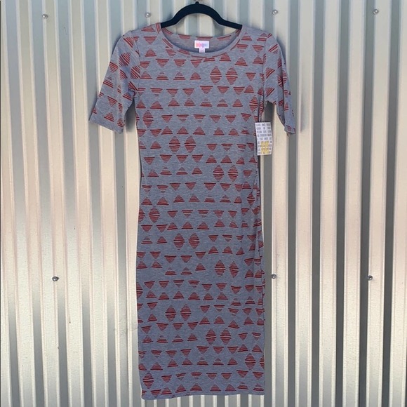 NWT Lularoe Julia Triangle Print Julia Dress XXS - Picture 1 of 7